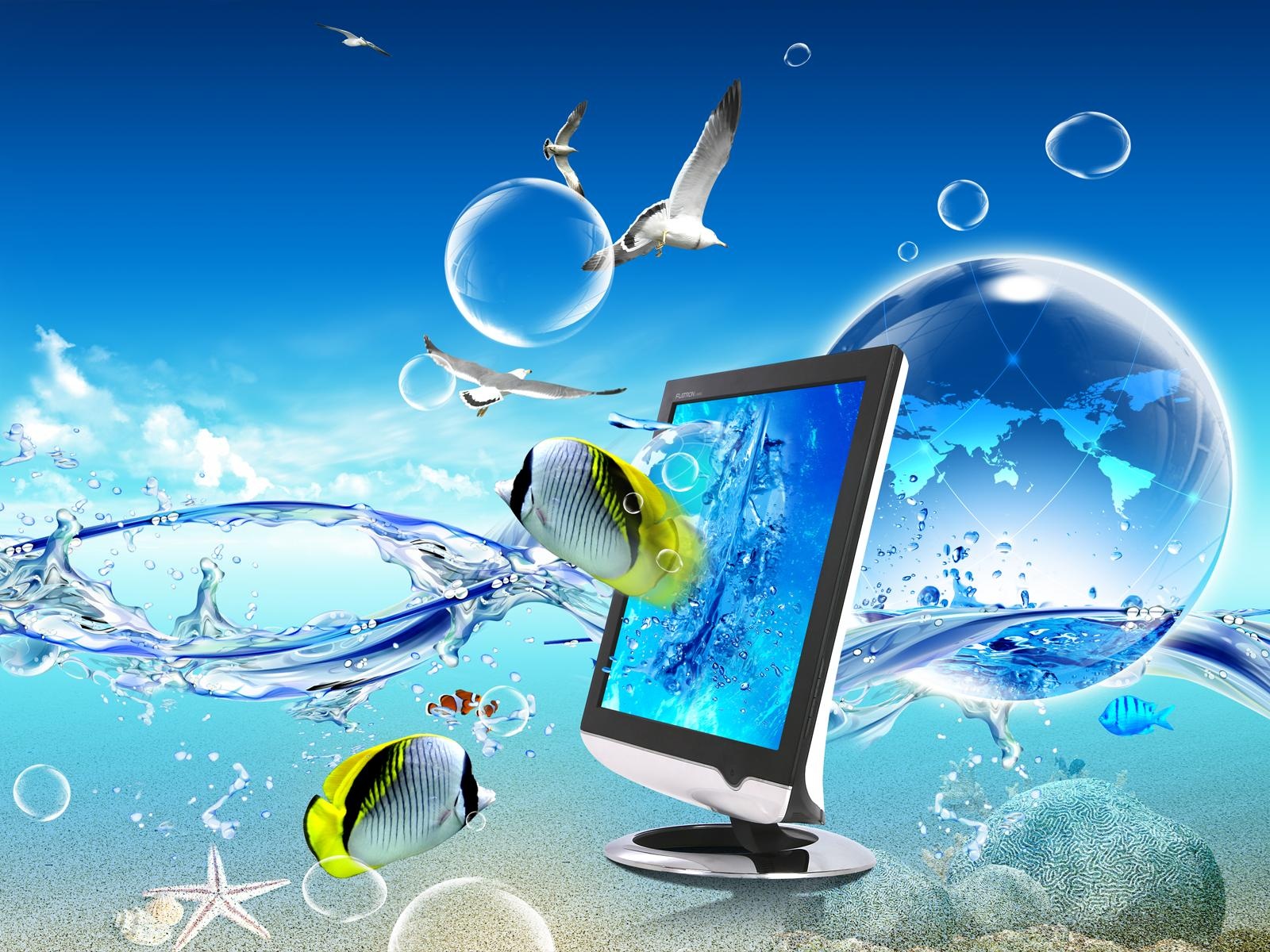 Screen-with-Swimming-Fish-Background